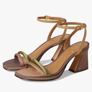 Sam Edelman Brown and Green Heeled Sandals
